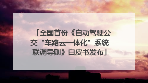 全国首份《自动驾驶公交“车路云一体化”系统联调导则》白皮书发布